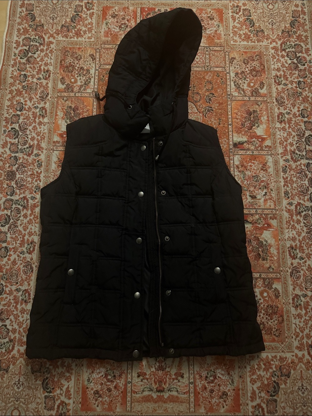 GAP Black Quilted Jacket with Hood